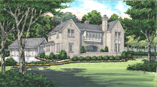 English Inspired, Sloan Valley Farms, Builder Baird Graham, Architect Jeffrey Dungan, Rendering by Ben Johnson